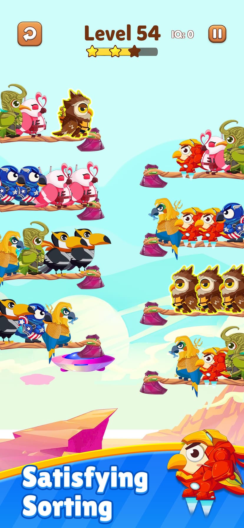 Bird Sort 2 Color Puzzle Game screenshot 3 - screenshot