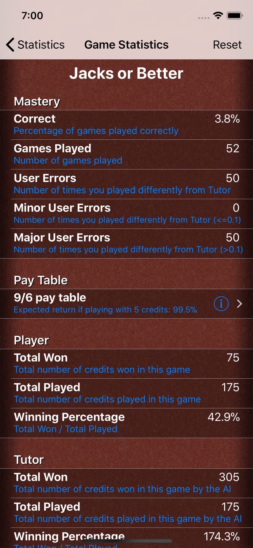 Video Poker Tutor screenshot 3 - screenshot