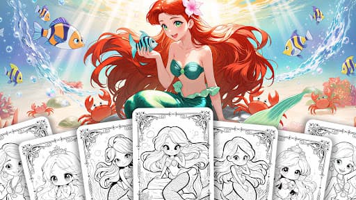 Mermaid Coloring:Mermaid games screenshot 8 - screenshot