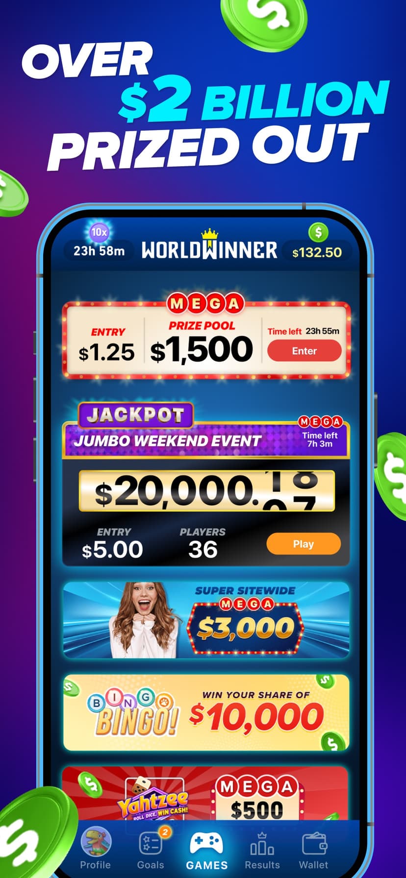 WorldWinner: Play for Cash screenshot 2 - screenshot