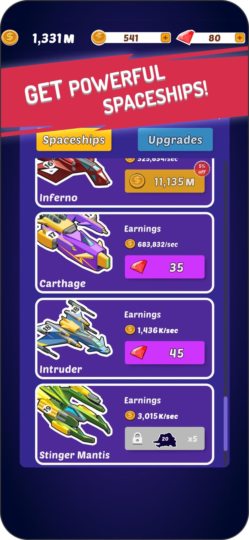 Merge Spaceships - Idle Game screenshot 4 - screenshot