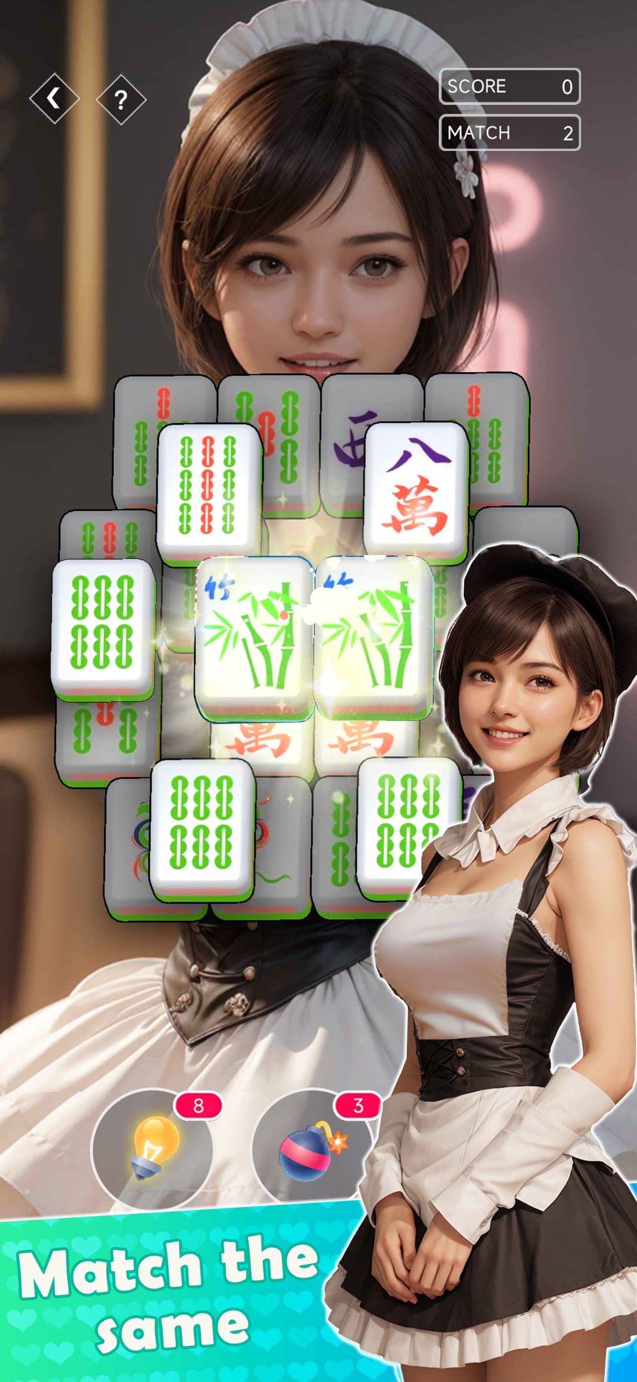 Mahjong Solitaire：Heir& Girls screenshot 2 - screenshot