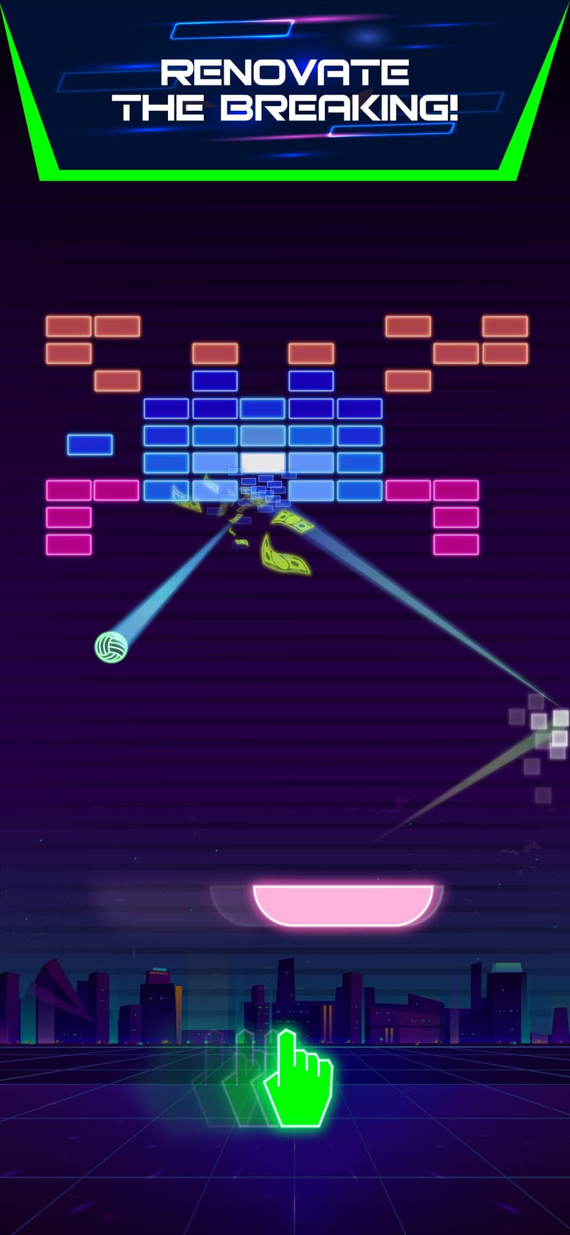 Neon brick breaker screenshot 1 - screenshot