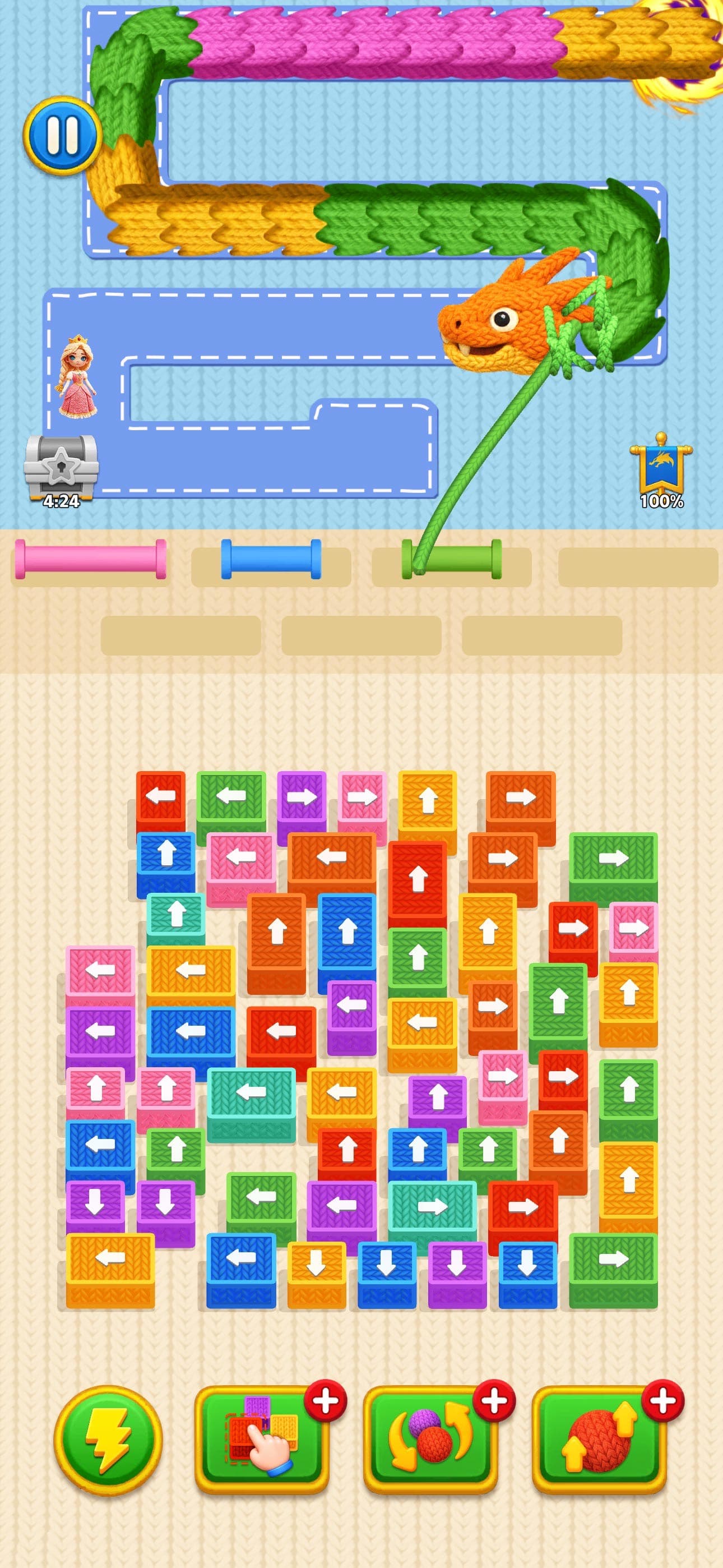 Worm Jam - 3D Wool Dragon Out screenshot 3 - screenshot