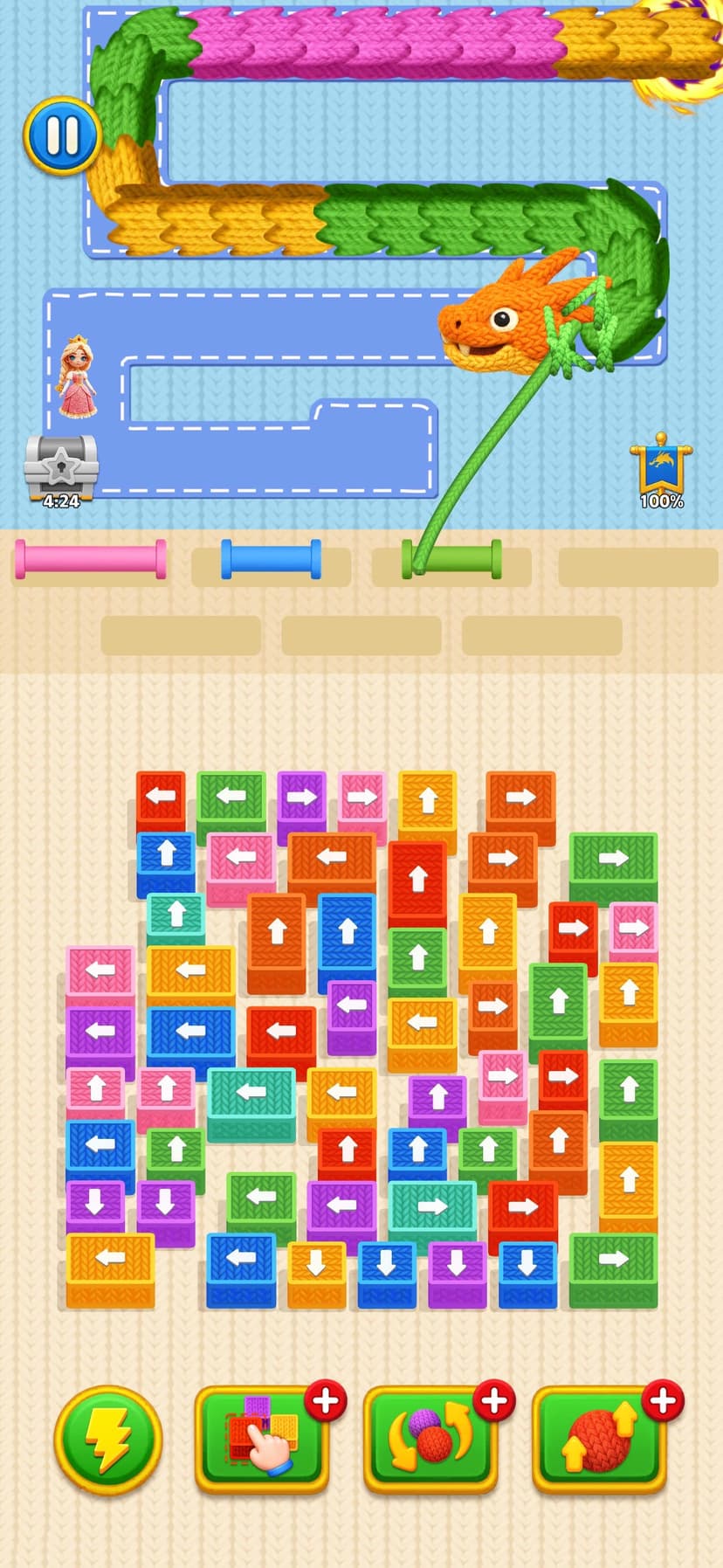 Worm Jam - 3D Wool Dragon Out screenshot 3 - screenshot