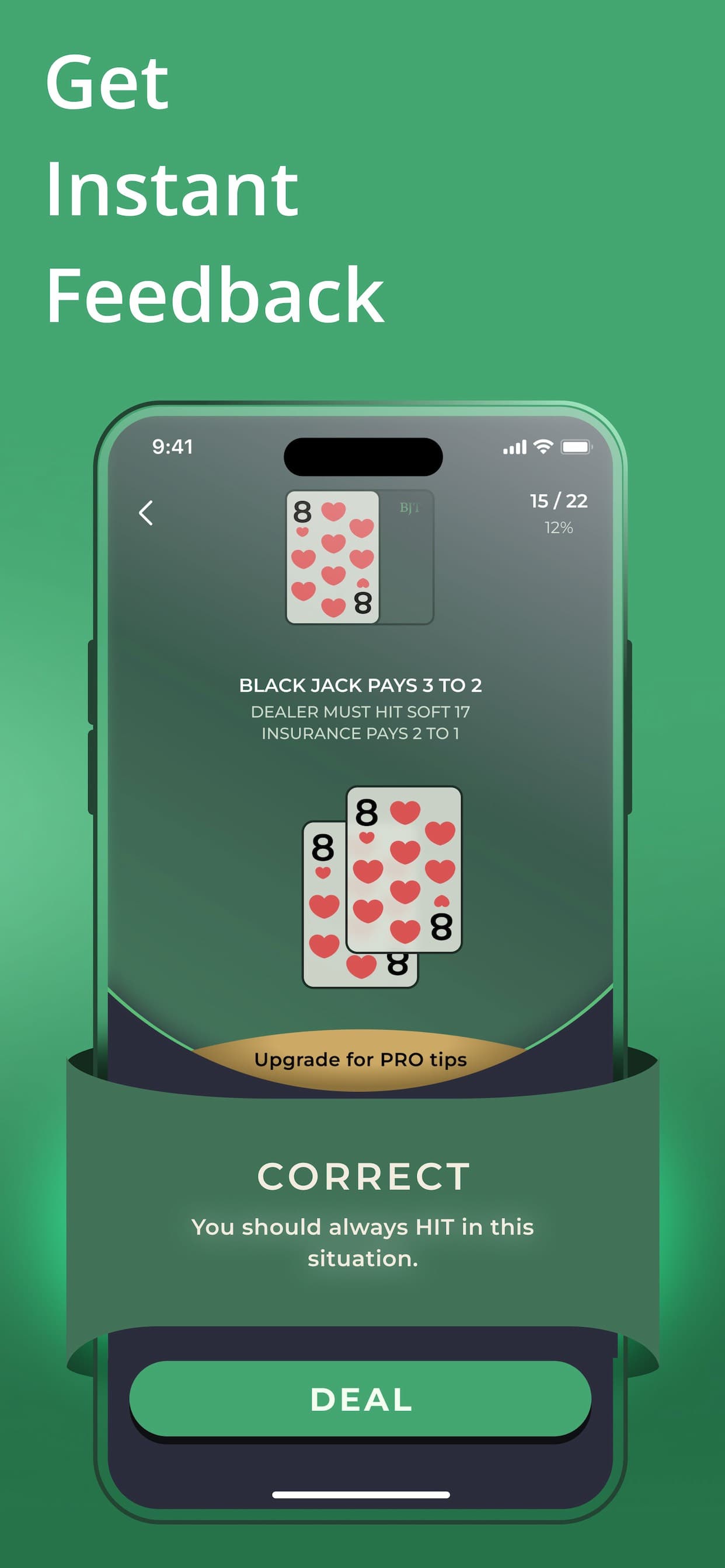 Blackjack 21: Strategy Trainer screenshot 2 - screenshot