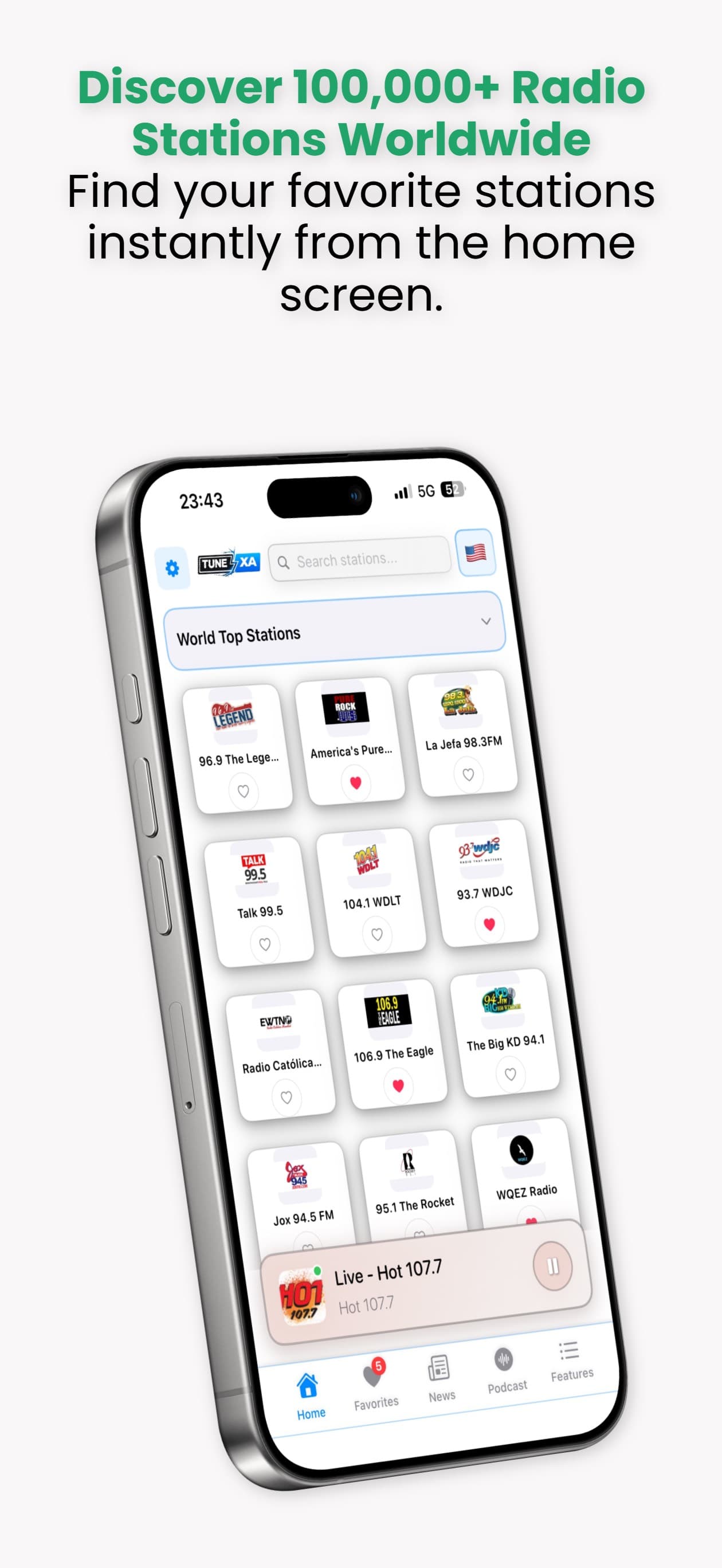 TuneXa Radio: Music & Sports screenshot 1 - screenshot