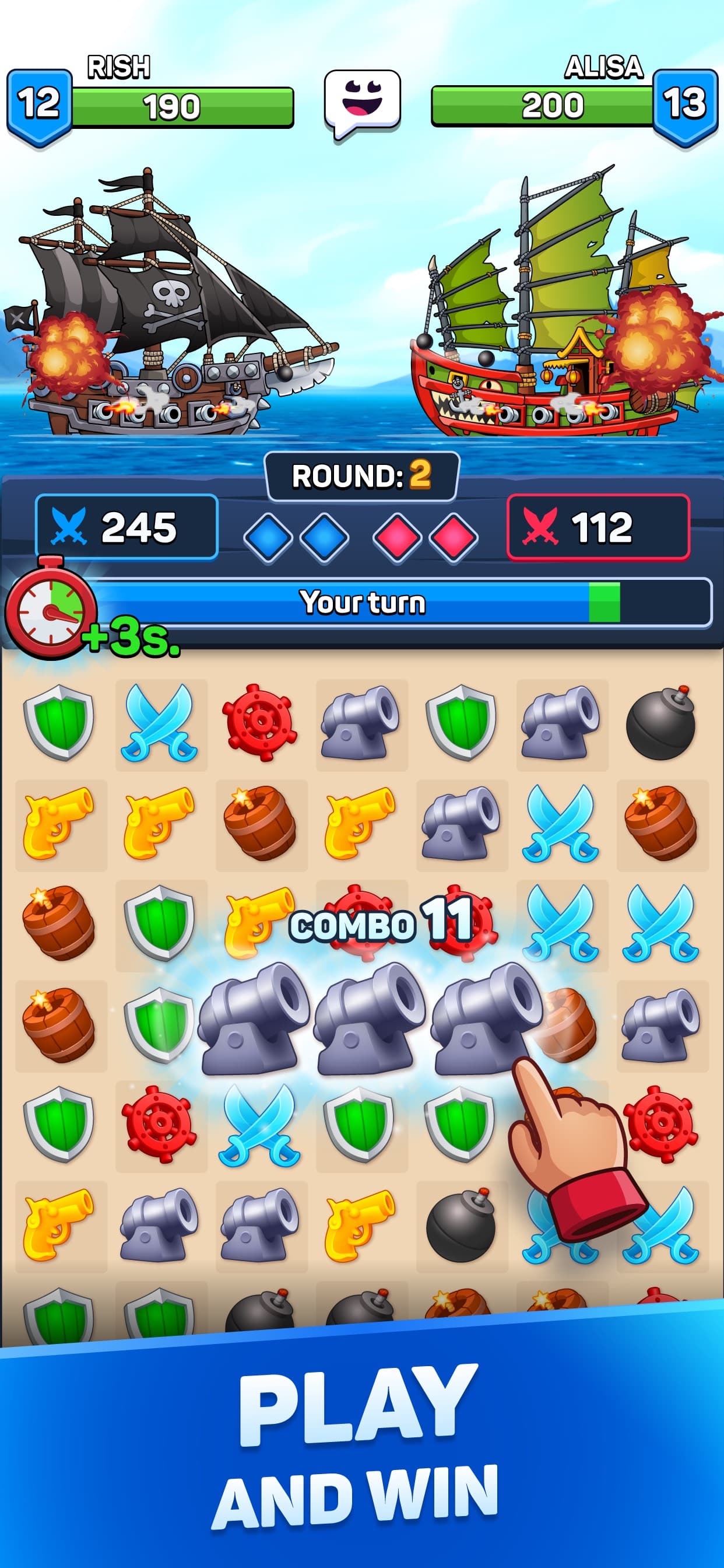 Pirates & Puzzles - PVP League screenshot 1 - screenshot