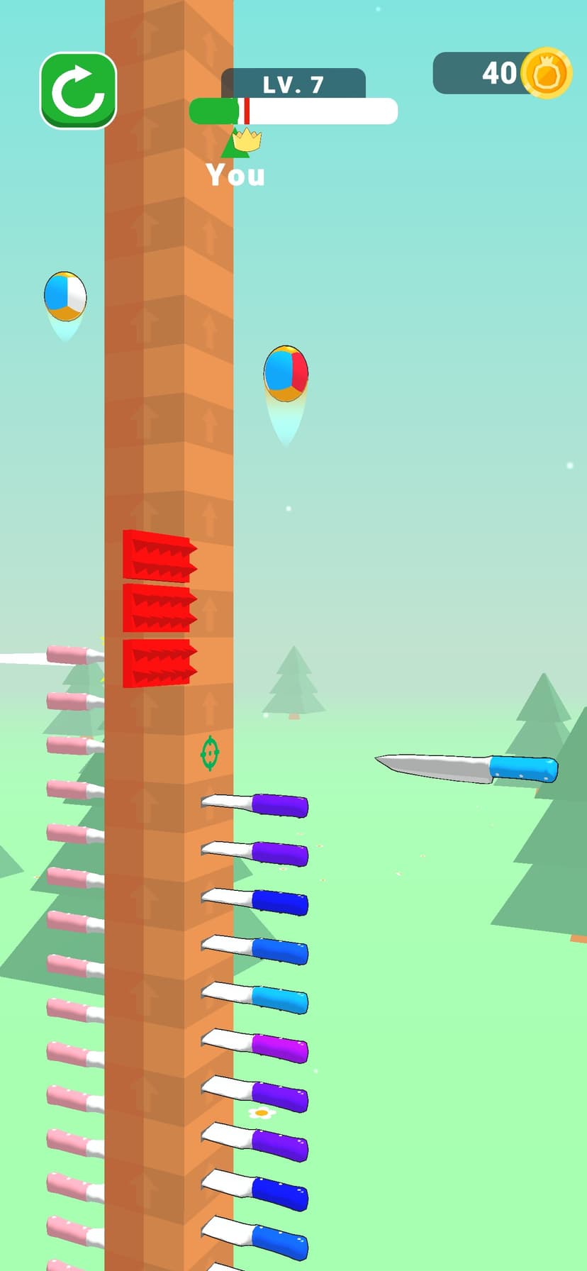 Ball Up: Knife Racing screenshot 1 - screenshot