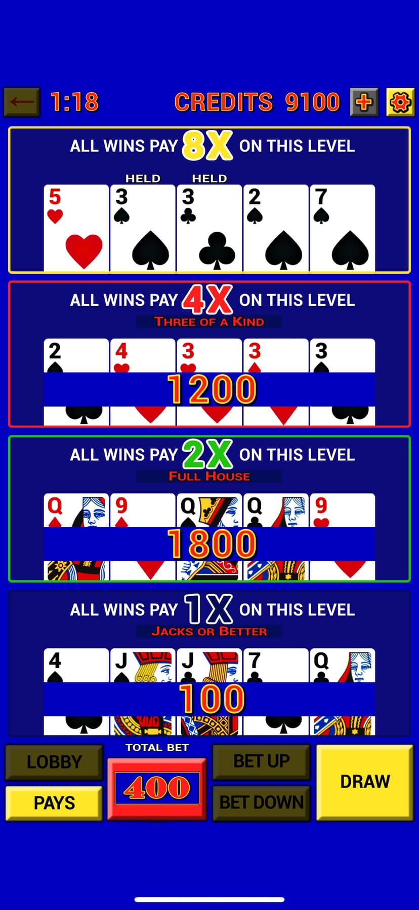 Video Poker Casino Classic screenshot 7 - screenshot