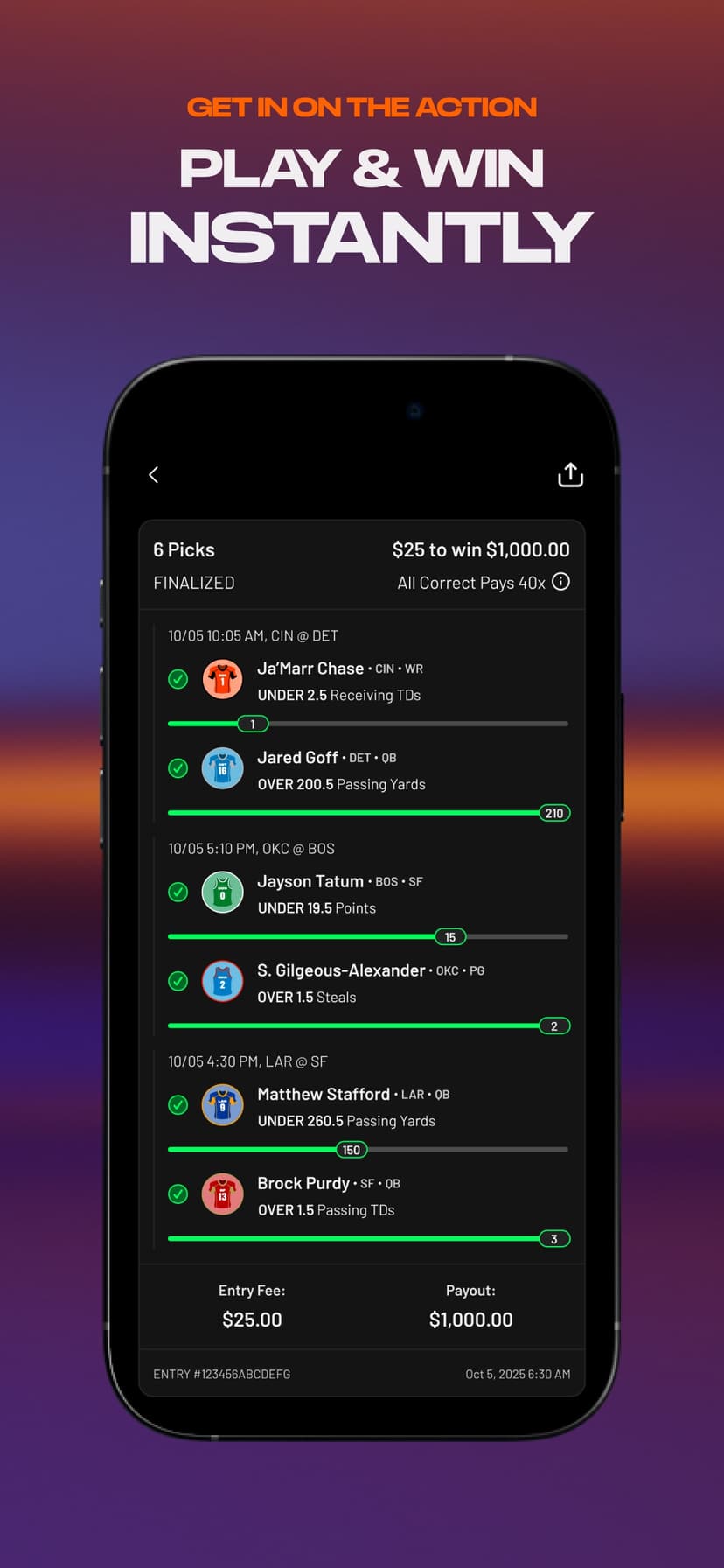 HotStreak Fantasy Sports screenshot 3 - screenshot