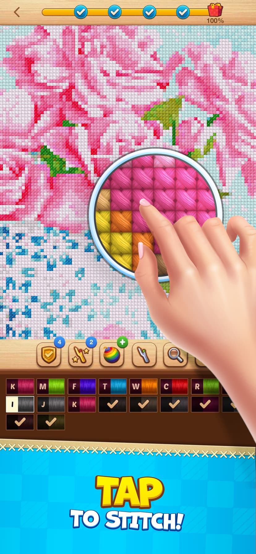 Cross-Stitch: Coloring Book screenshot 2 - screenshot