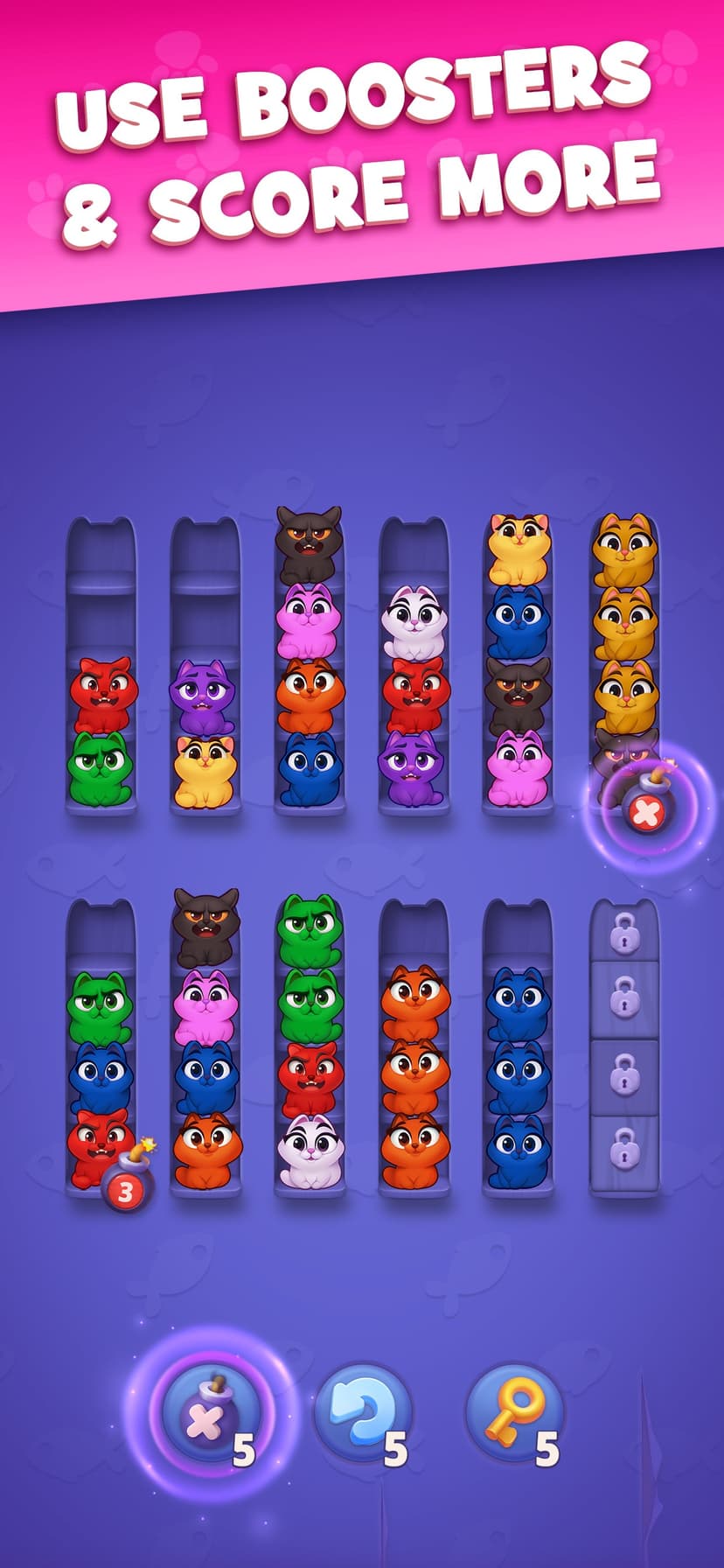 Kitty Sort: Twisted Tails screenshot 2 - screenshot