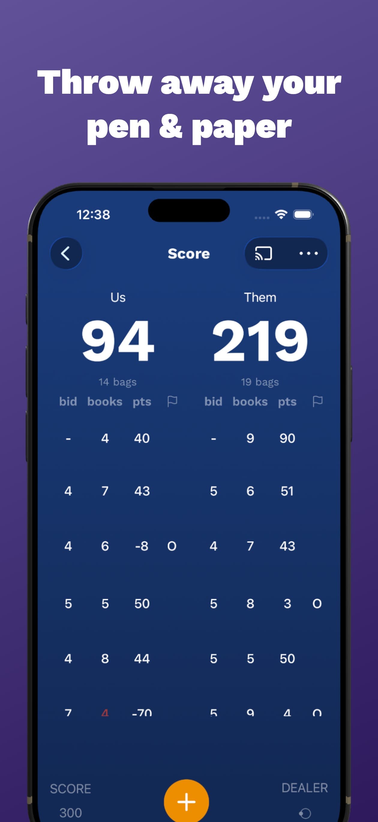 Bookbag: Spades Scorekeeper screenshot 2 - screenshot