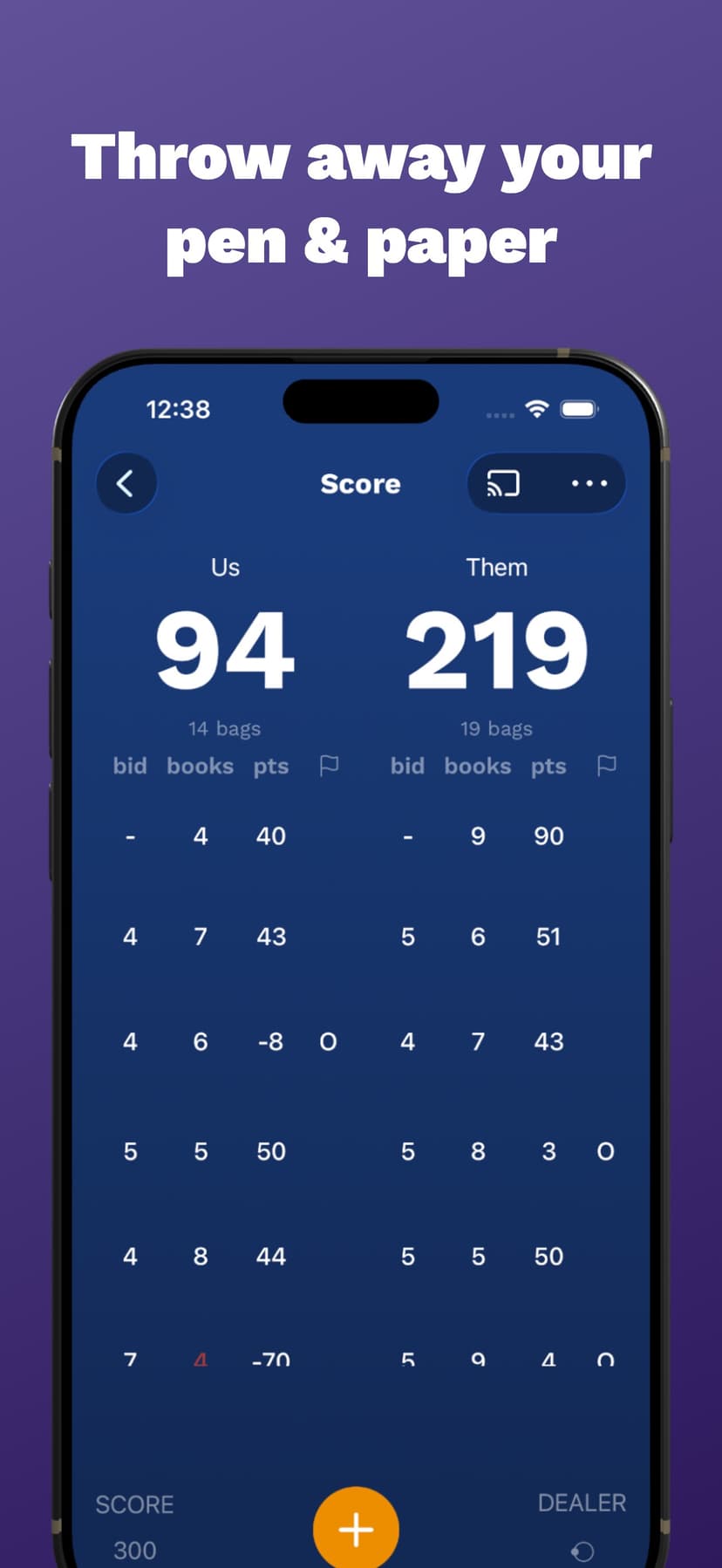 Bookbag: Spades Scorekeeper screenshot 2 - screenshot