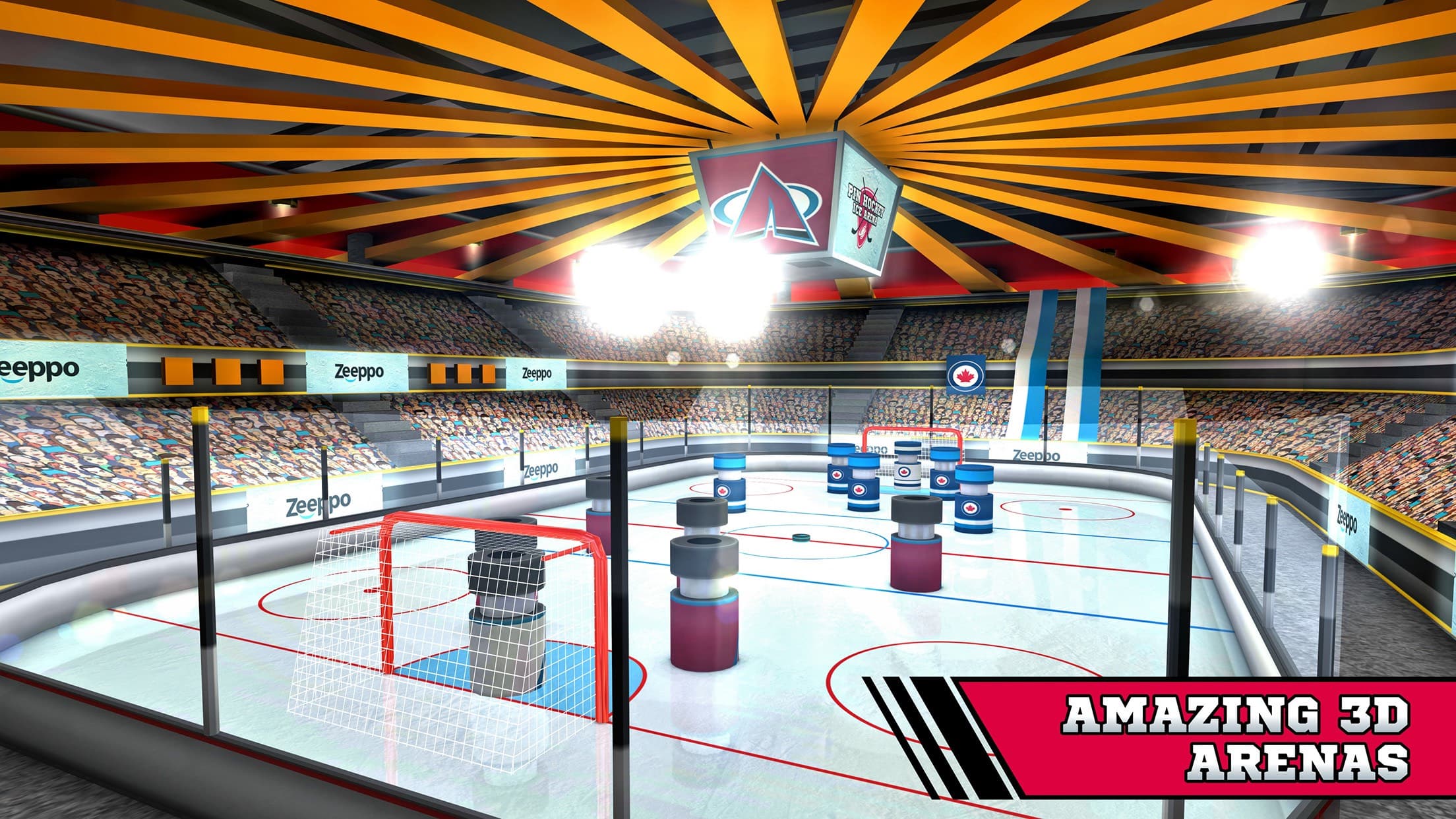 Pin Hockey - Ice Arena - Glow like a superstar air master screenshot 2 - screenshot