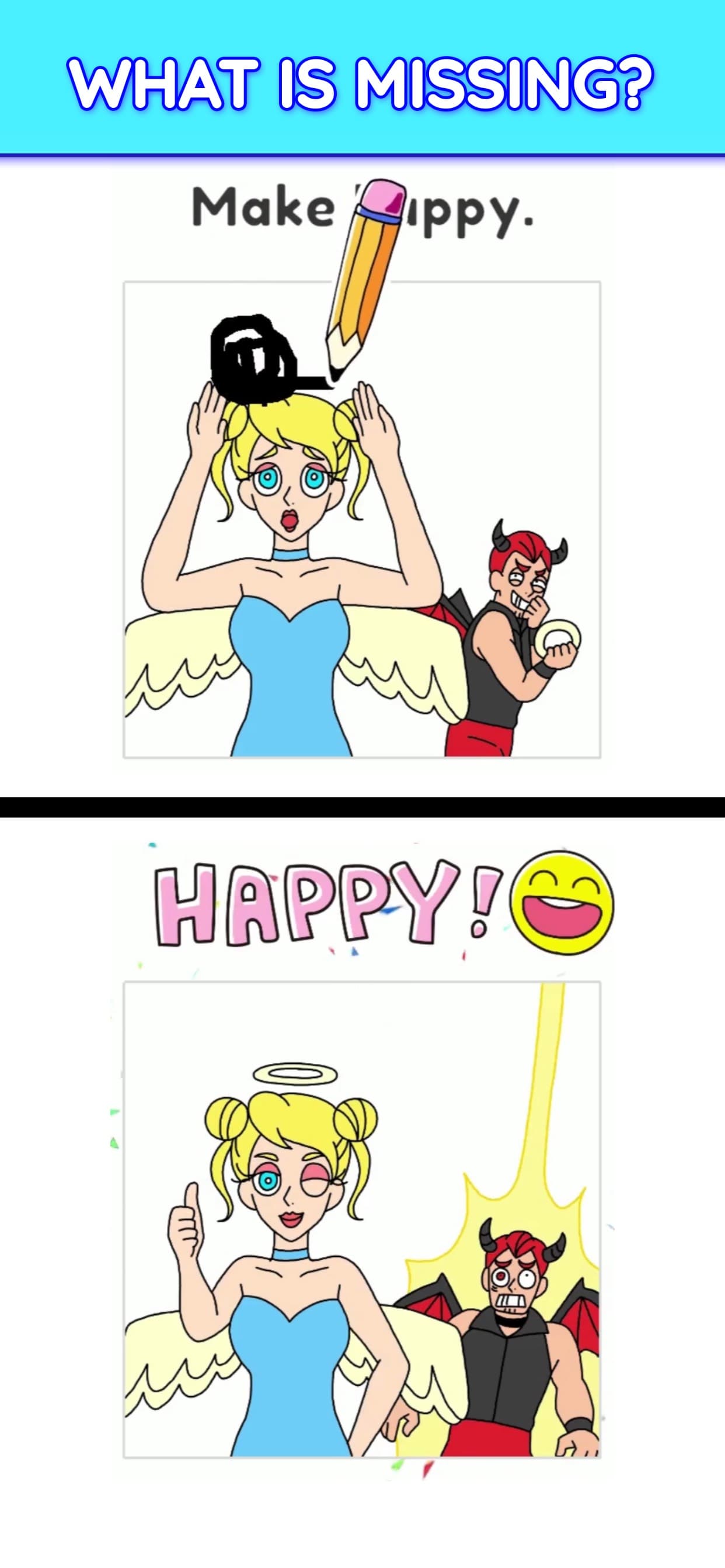 Draw Happy Angel : Puzzle Game screenshot 1 - screenshot