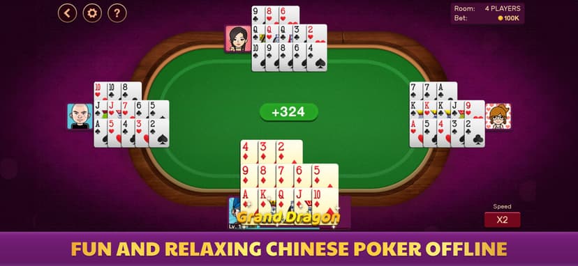 Chinese Poker - Pusoy Offline screenshot 1 - screenshot
