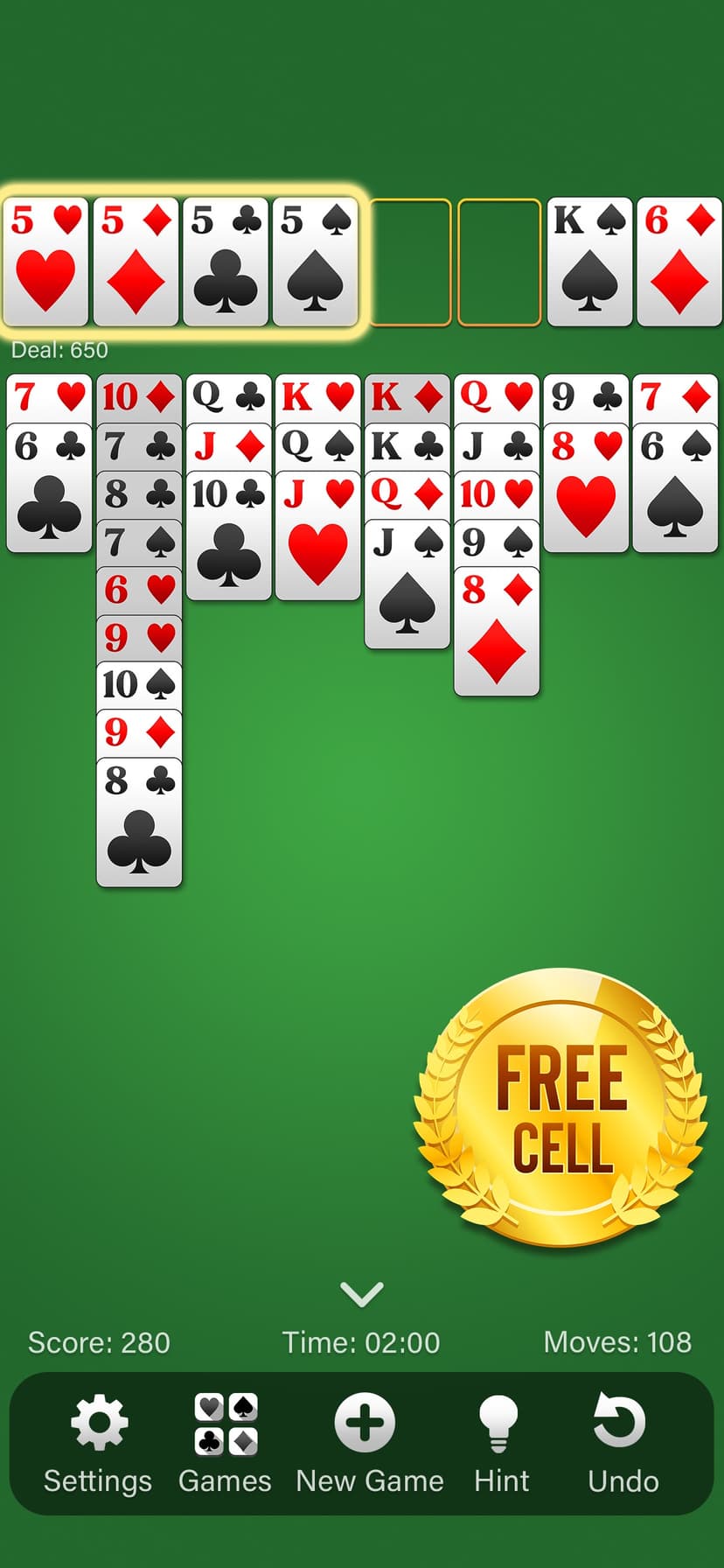 FreeCell Solitaire (Classic) screenshot 5 - screenshot