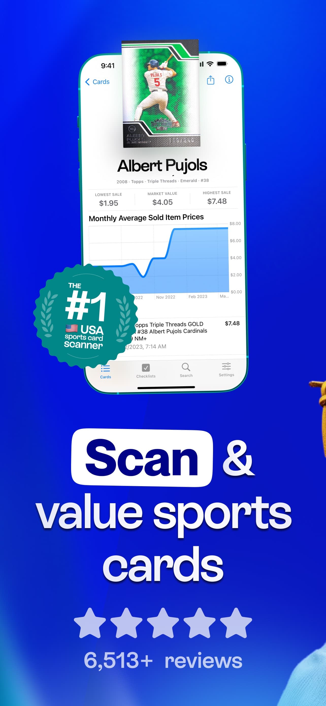 Cardstock: Sports Card Scanner screenshot 1 - screenshot