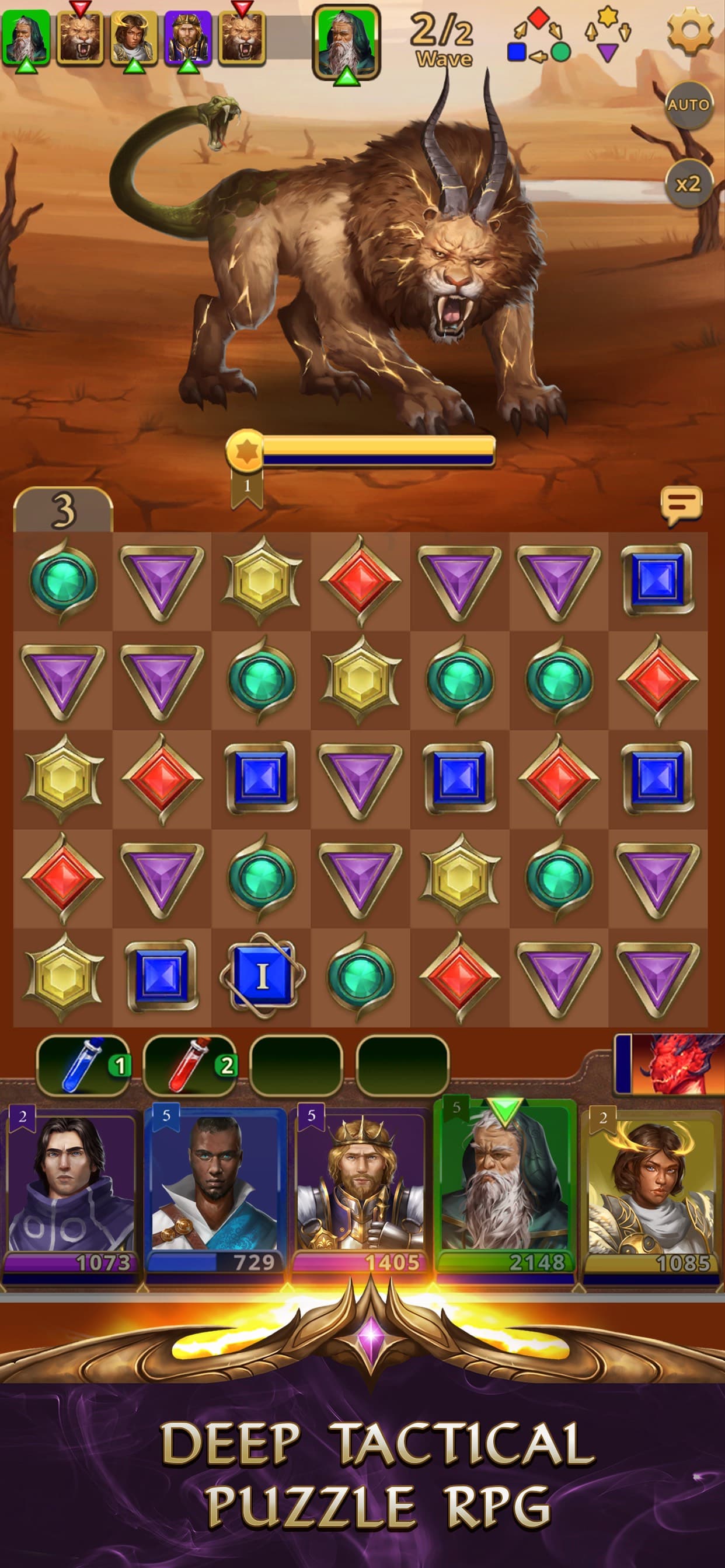 Gemstone Legends - Match 3 RPG screenshot 3 - screenshot
