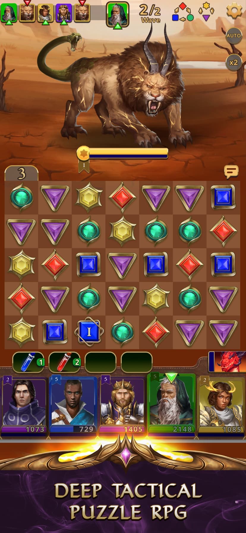 Gemstone Legends - Match 3 RPG screenshot 3 - screenshot