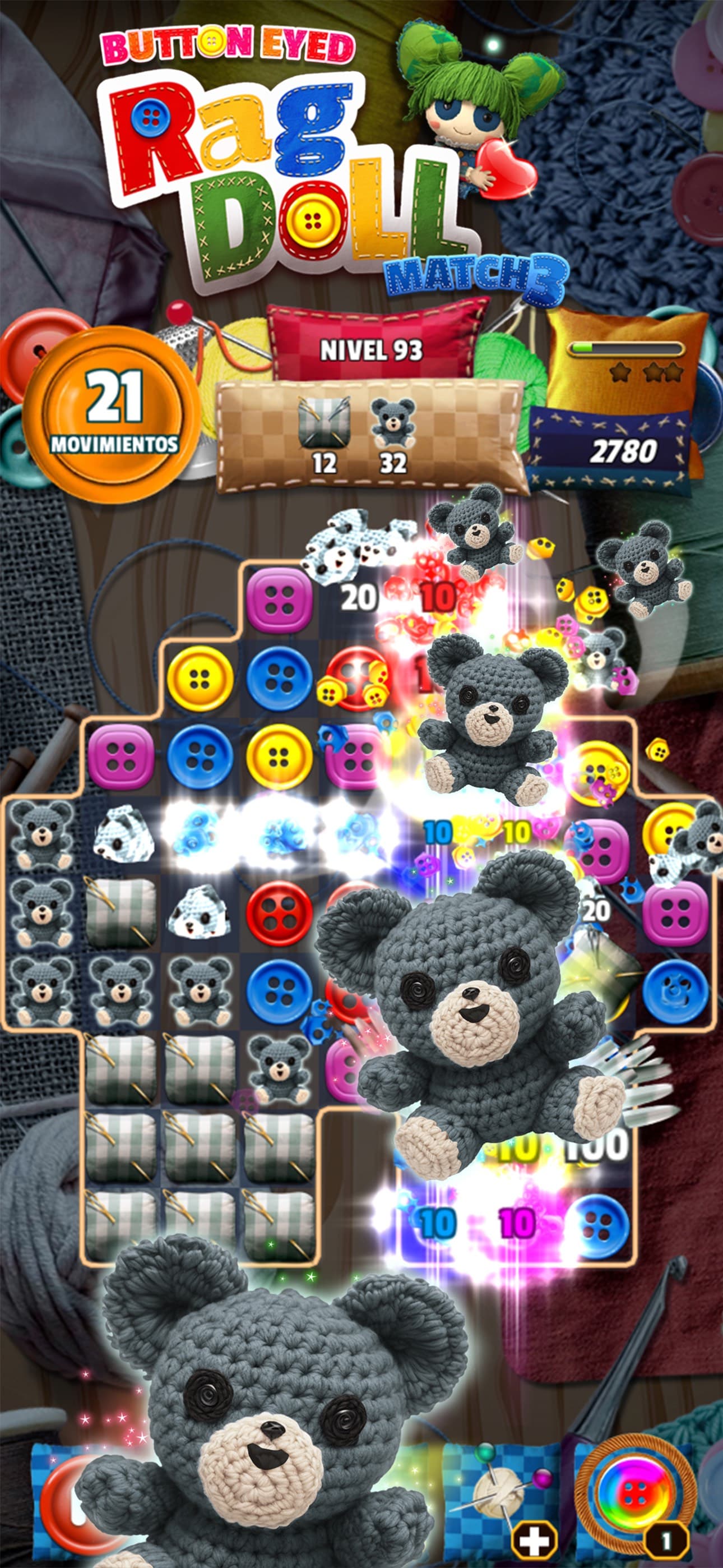 Button Eyed Rag Doll Match 3 screenshot 3 - screenshot