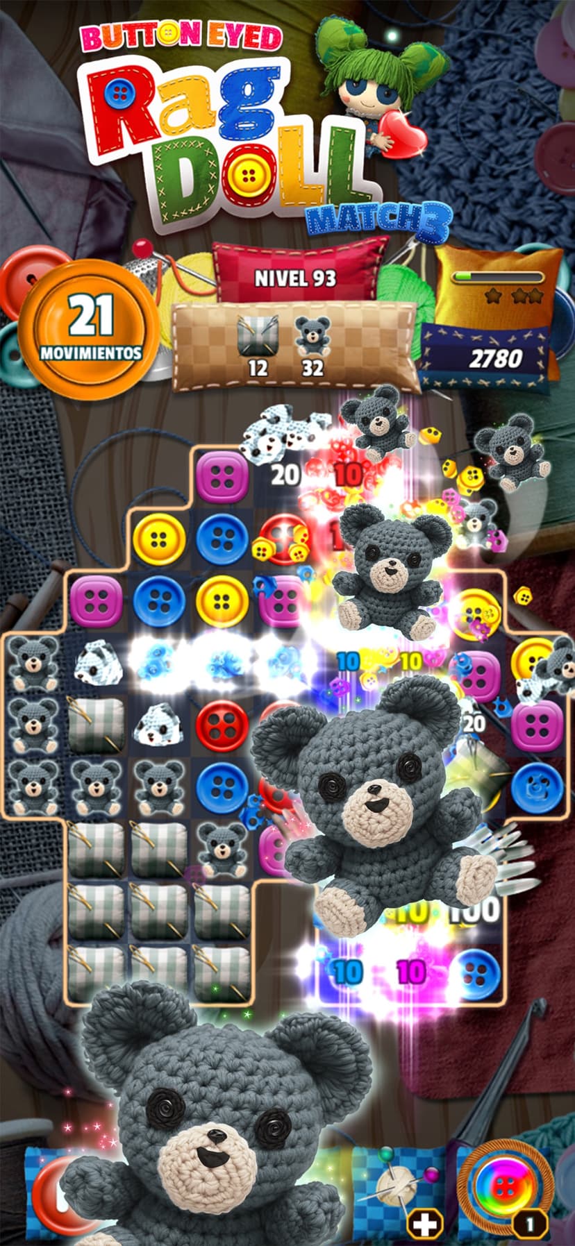 Button Eyed Rag Doll Match 3 screenshot 3 - screenshot