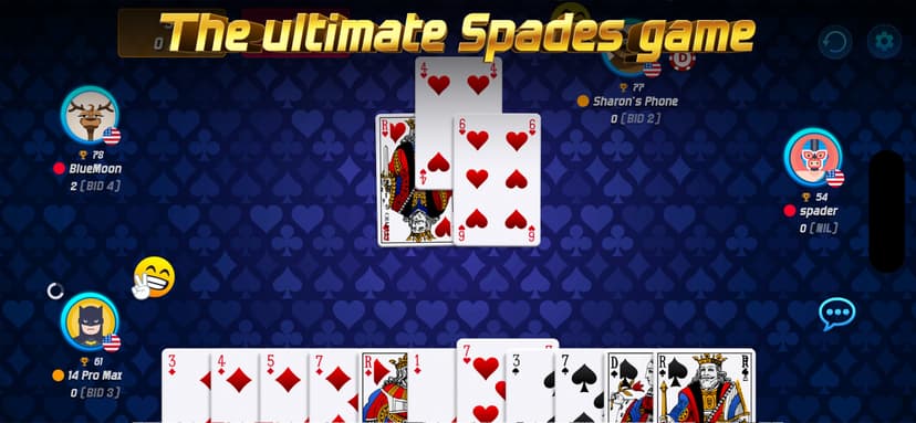 Spades card game online screenshot 1 - screenshot