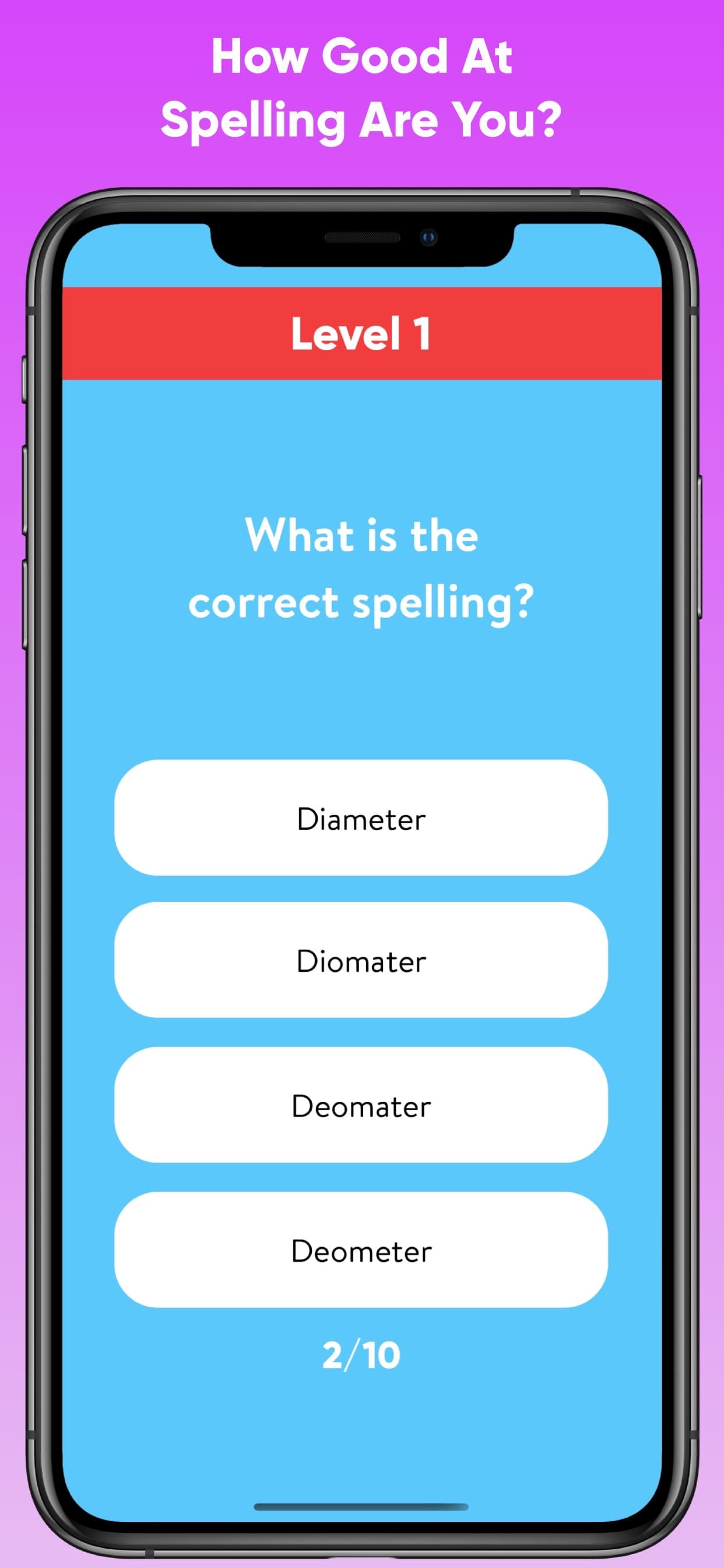 Spelling Test Quiz - Word Game screenshot 1 - screenshot