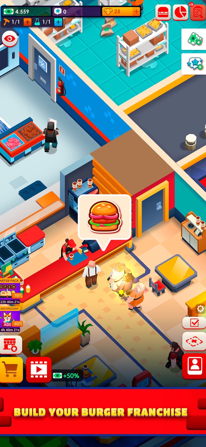 Idle Burger Empire Tycoon—Game screenshot 1 - screenshot