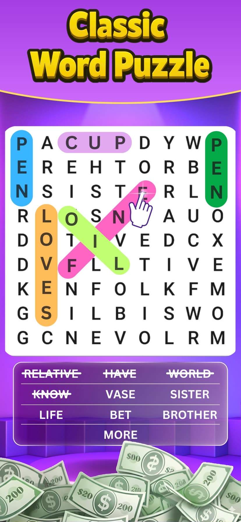 Word Search Real Cash Games screenshot 1 - screenshot