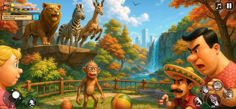 Monkey Chaos: Zoo Survival 3D screenshot 3 - screenshot