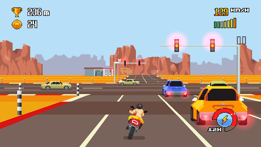 Retro Highway - Bike Racer screenshot 2 - screenshot