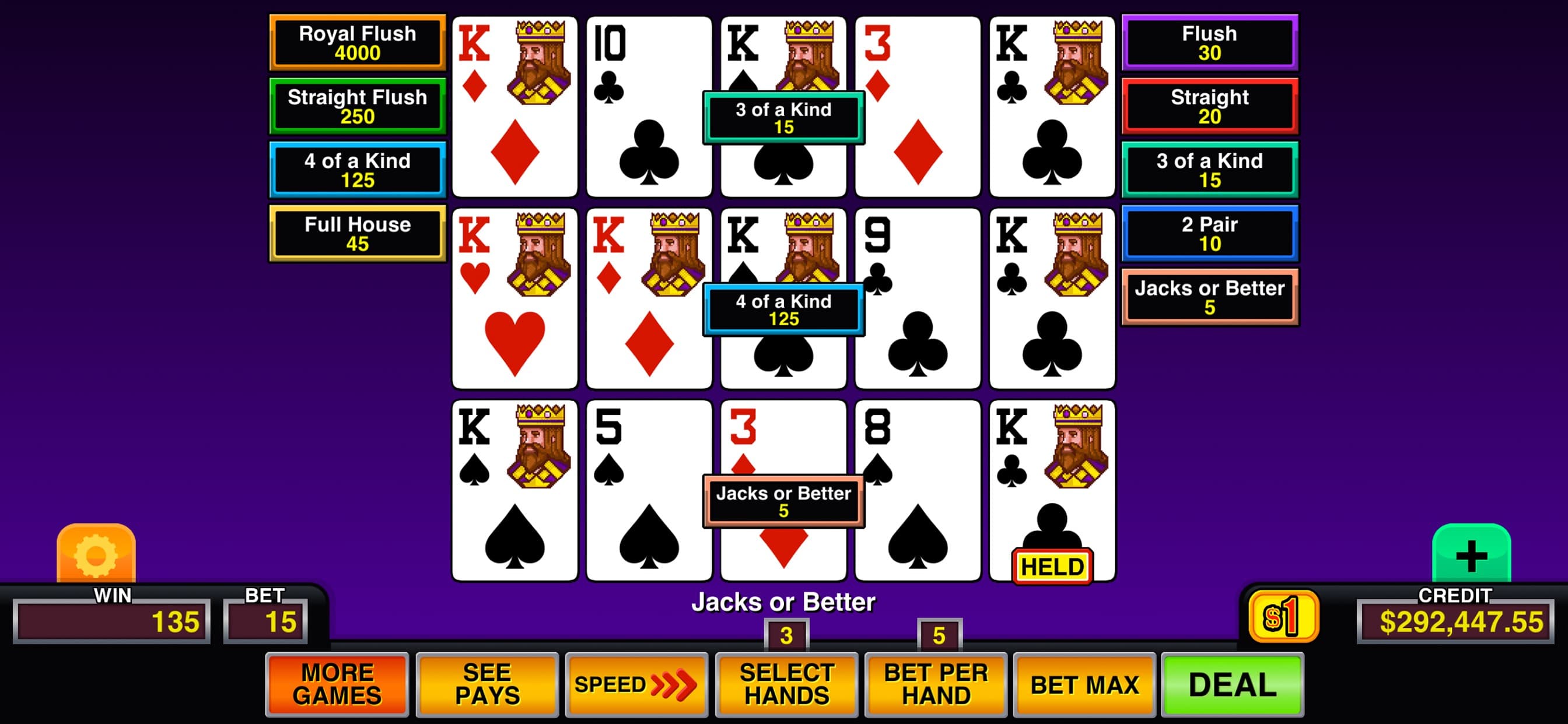 Video Poker Multi Pro screenshot 8 - screenshot