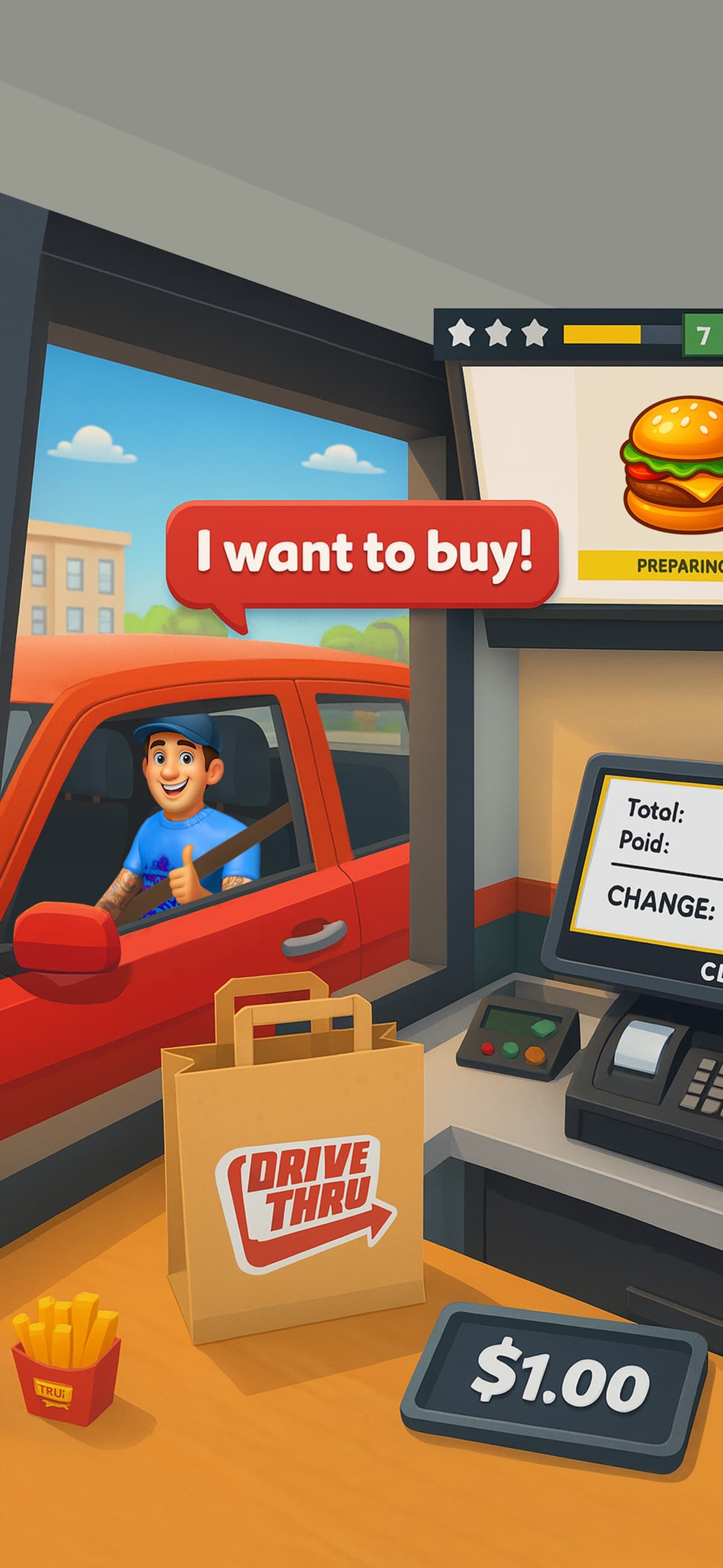 Food Simulator Drive thru Game screenshot 1 - screenshot