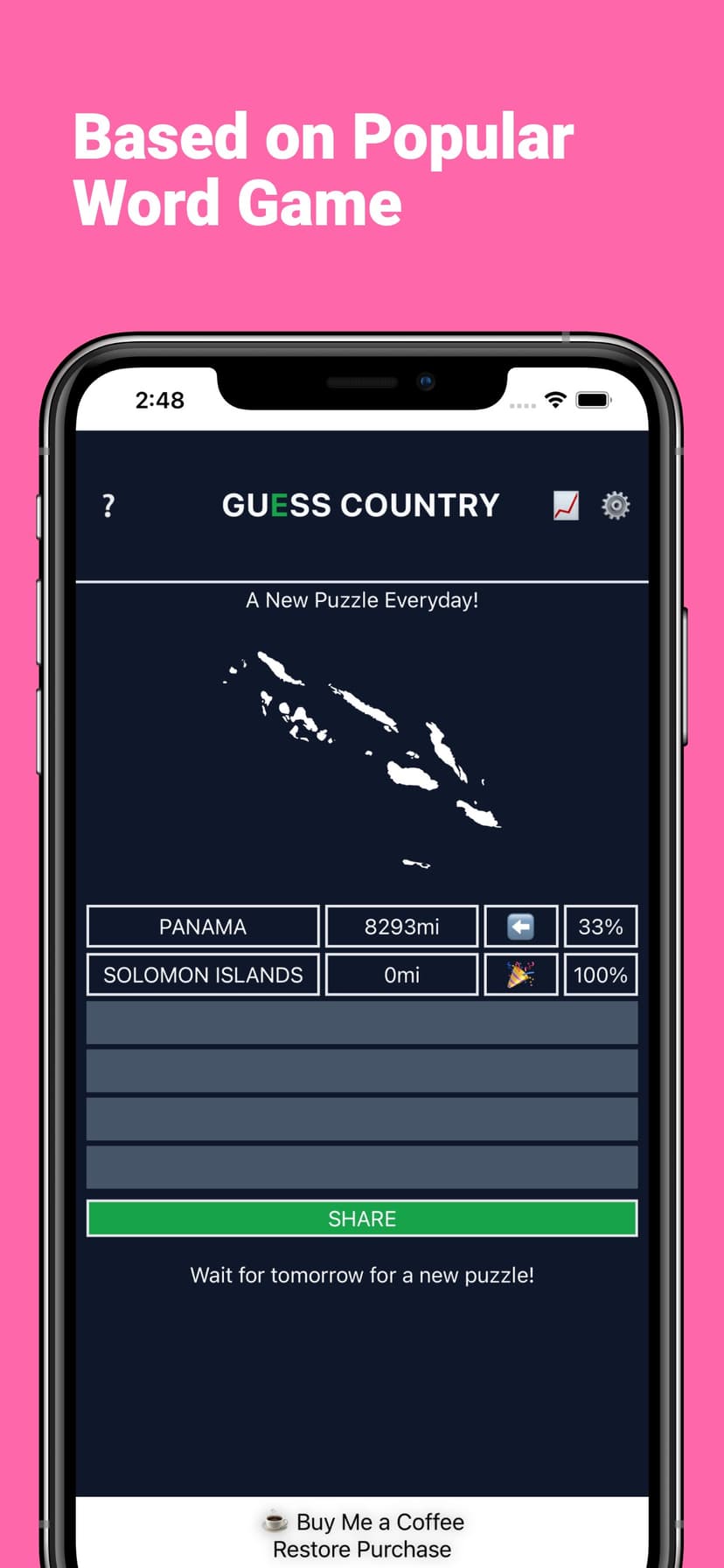 Worldle:Geography Daily Puzzle screenshot 2 - screenshot