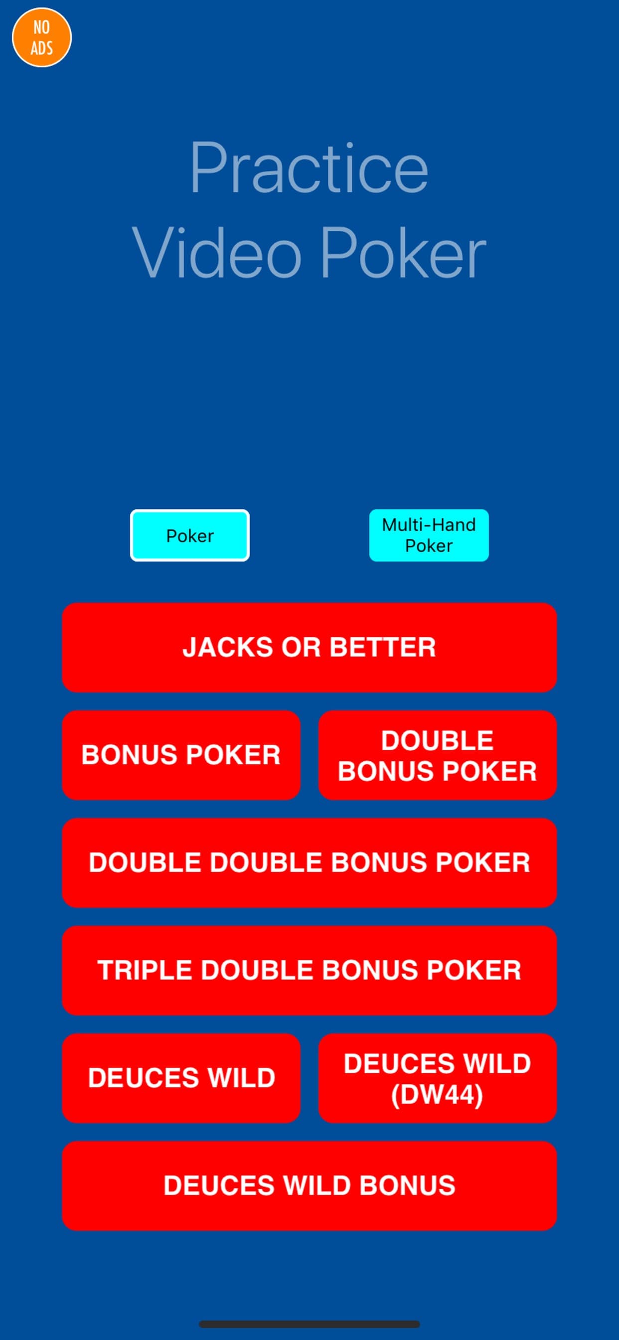 Practice Video Poker screenshot 1 - screenshot