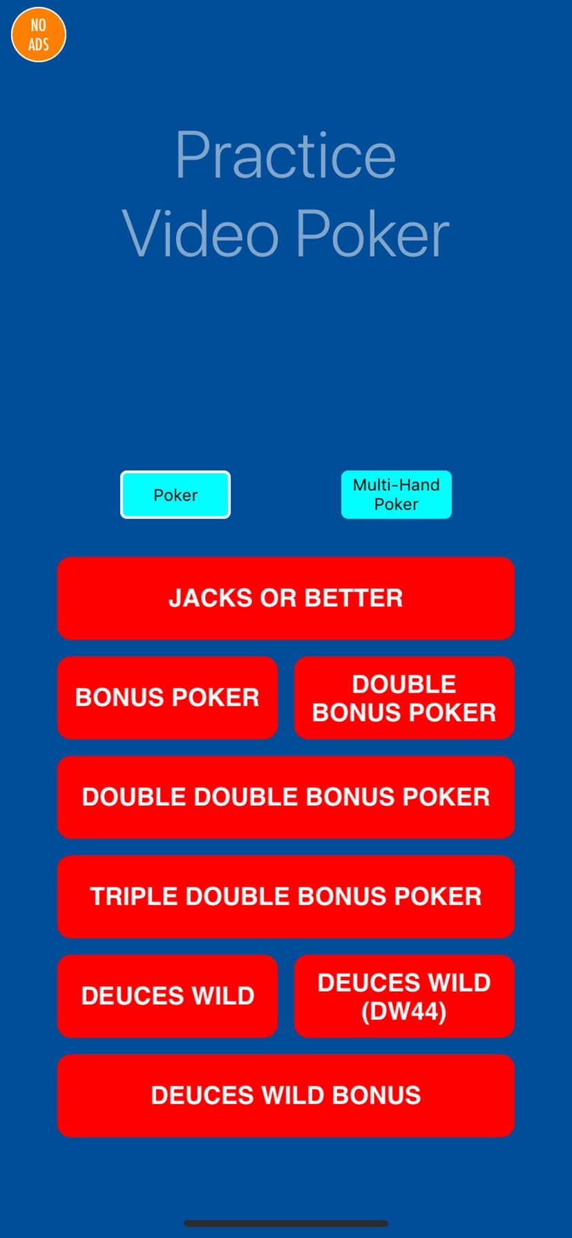 Practice Video Poker screenshot 1 - screenshot