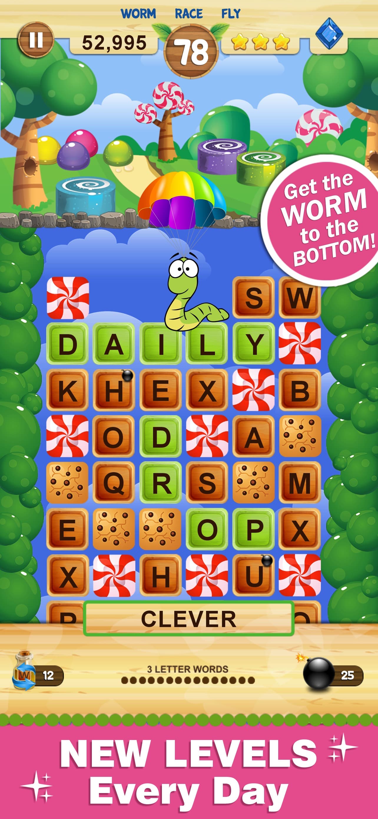 Word Wow - Help the worm down screenshot 1 - screenshot