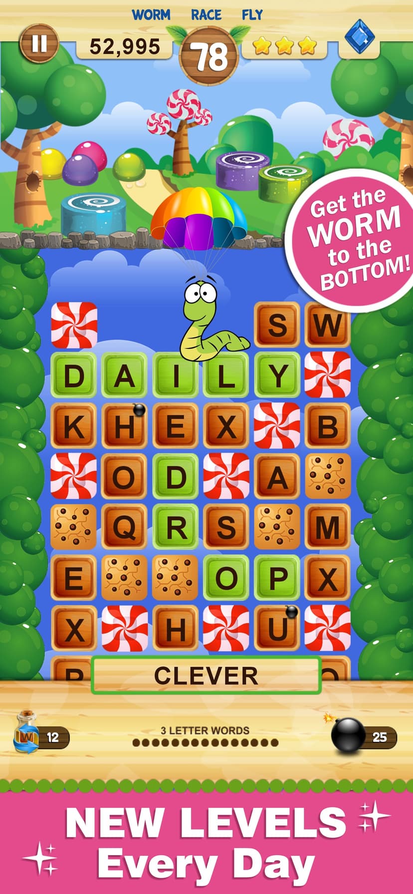 Word Wow - Help the worm down screenshot 1 - screenshot