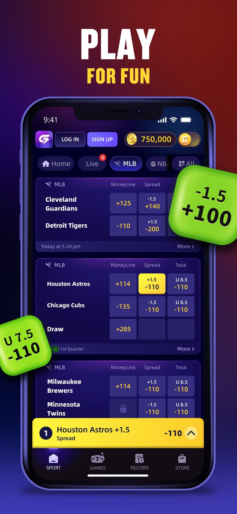 Gwin: Sportsbook For Cash &Fun screenshot 2 - screenshot