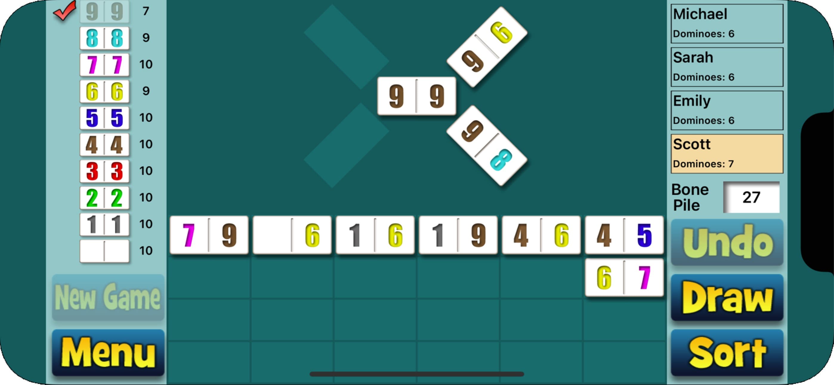 Chickenfoot Dominoes screenshot 2 - screenshot