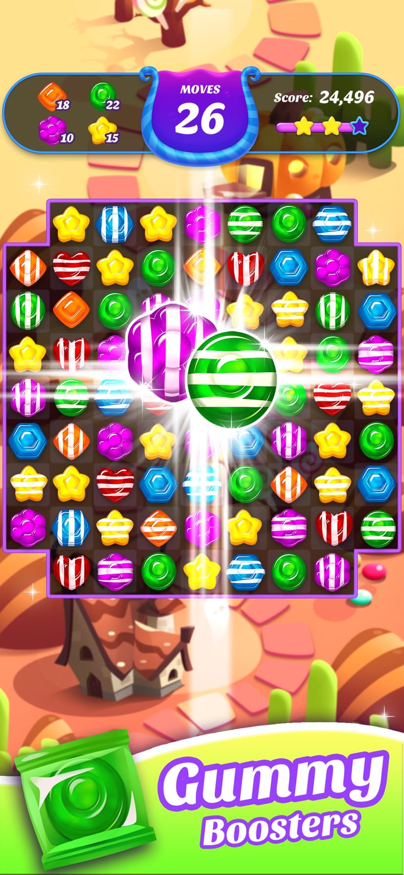 Gummy Candy Blast！Match 3 Game screenshot 2 - screenshot