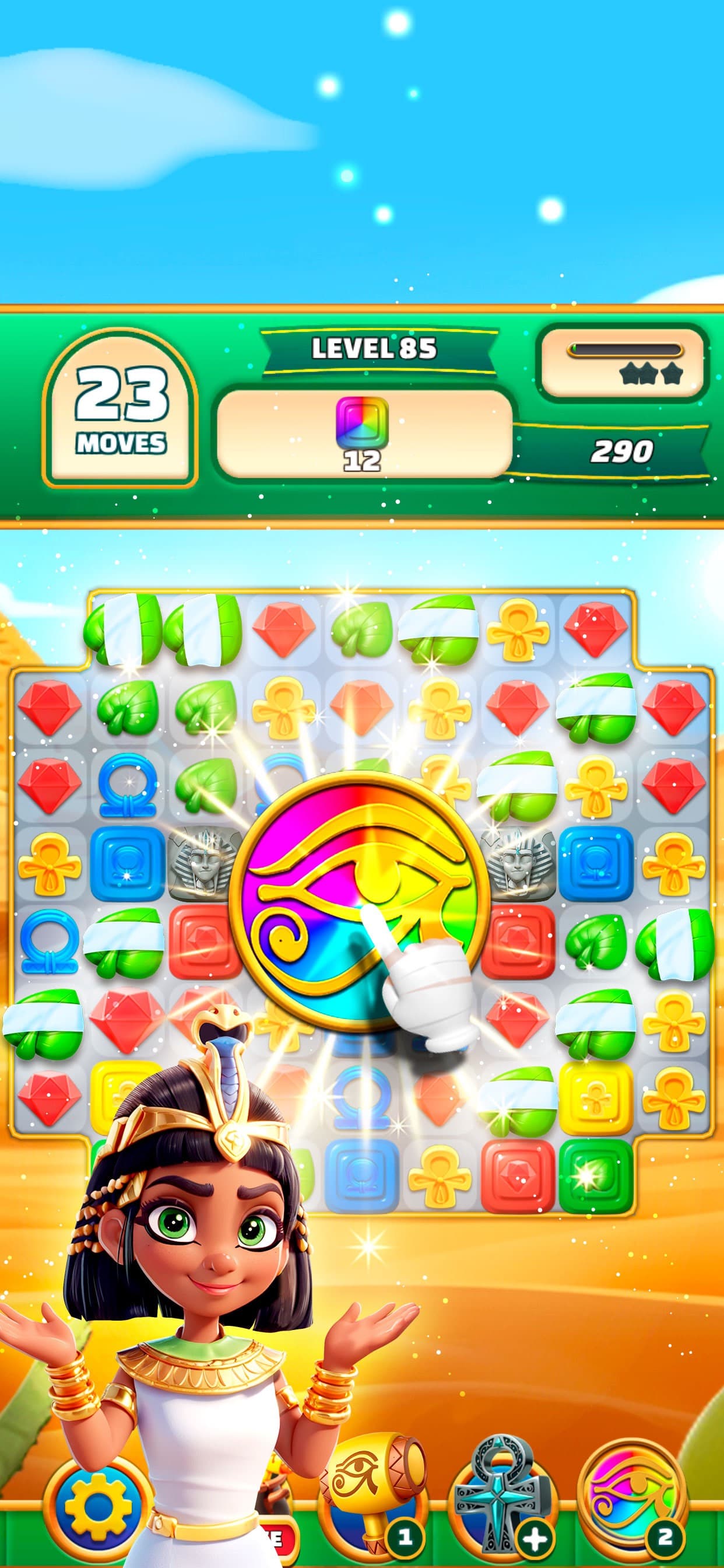Gods & Gems: Egyptian Match 3 screenshot 2 - screenshot