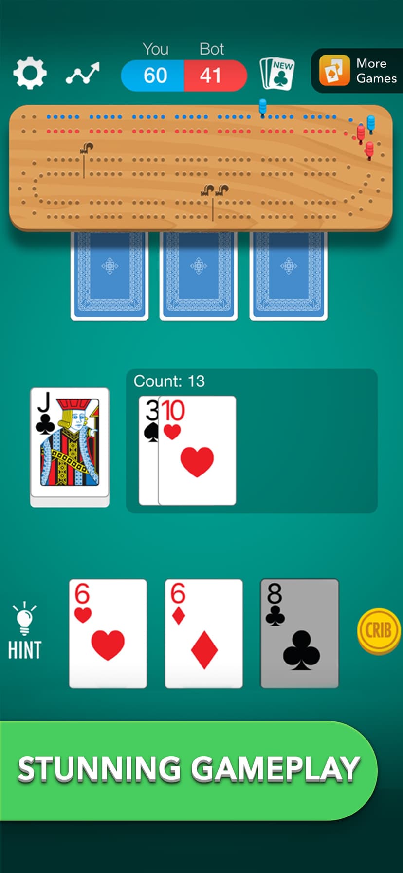 Cribbage card game screenshot 2 - screenshot
