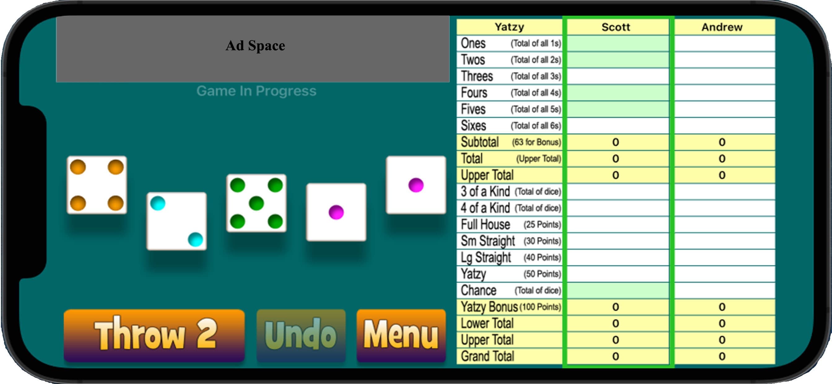 Original Yatzy screenshot 1 - screenshot