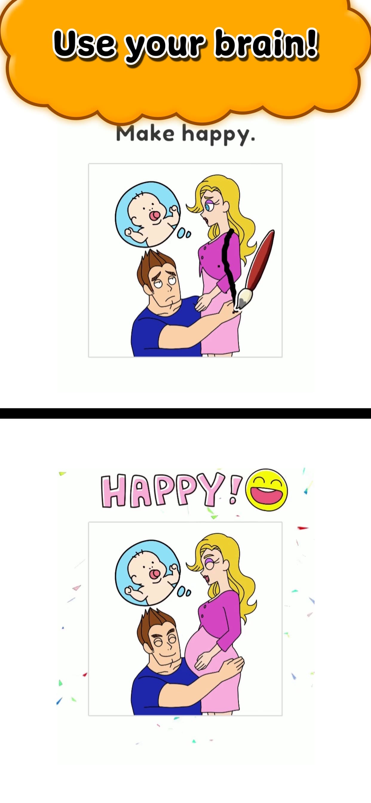 Draw Happy Baby : Puzzle Game screenshot 2 - screenshot