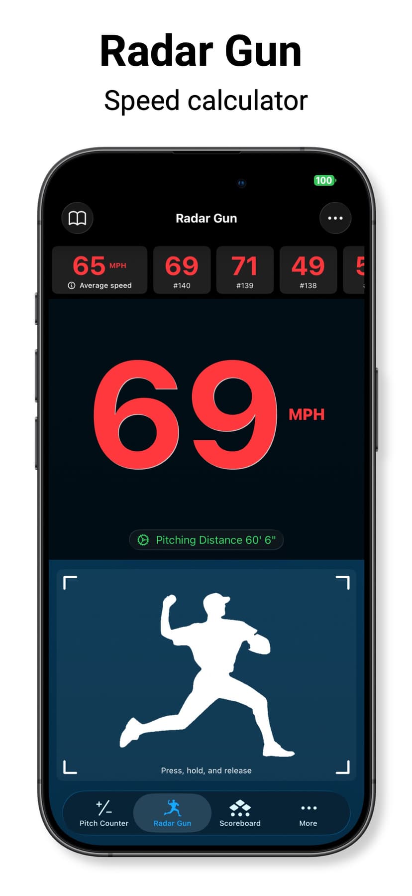 Pitch Counter & Radar Gun screenshot 2 - screenshot