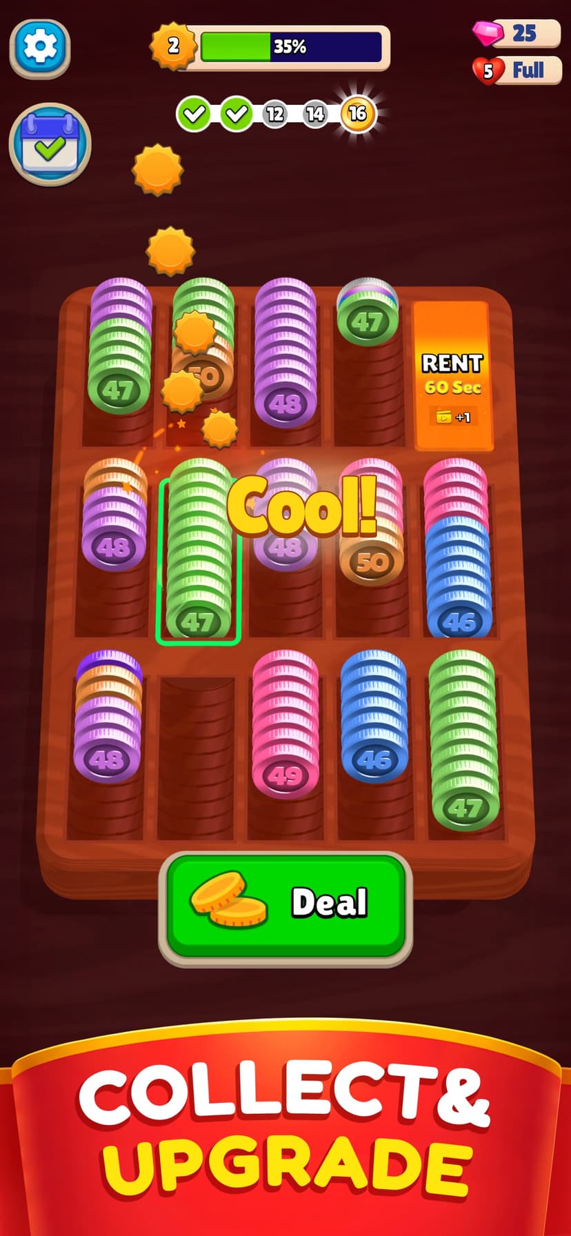 Pocket Sort: Coin Merge Puzzle screenshot 2 - screenshot